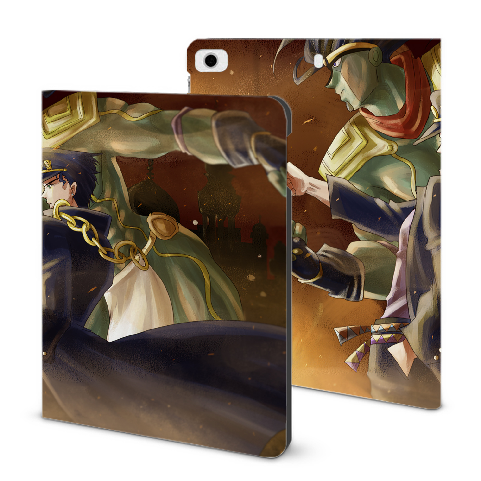 （画像用） ジョジョの奇妙な冒険 JoJo's Bizarre Adventure IPad ケース ブック型 PUレザー TPU 耐衝撃 軽量 薄型 ペン収納なし 全面保護 IPad 各モデル対応